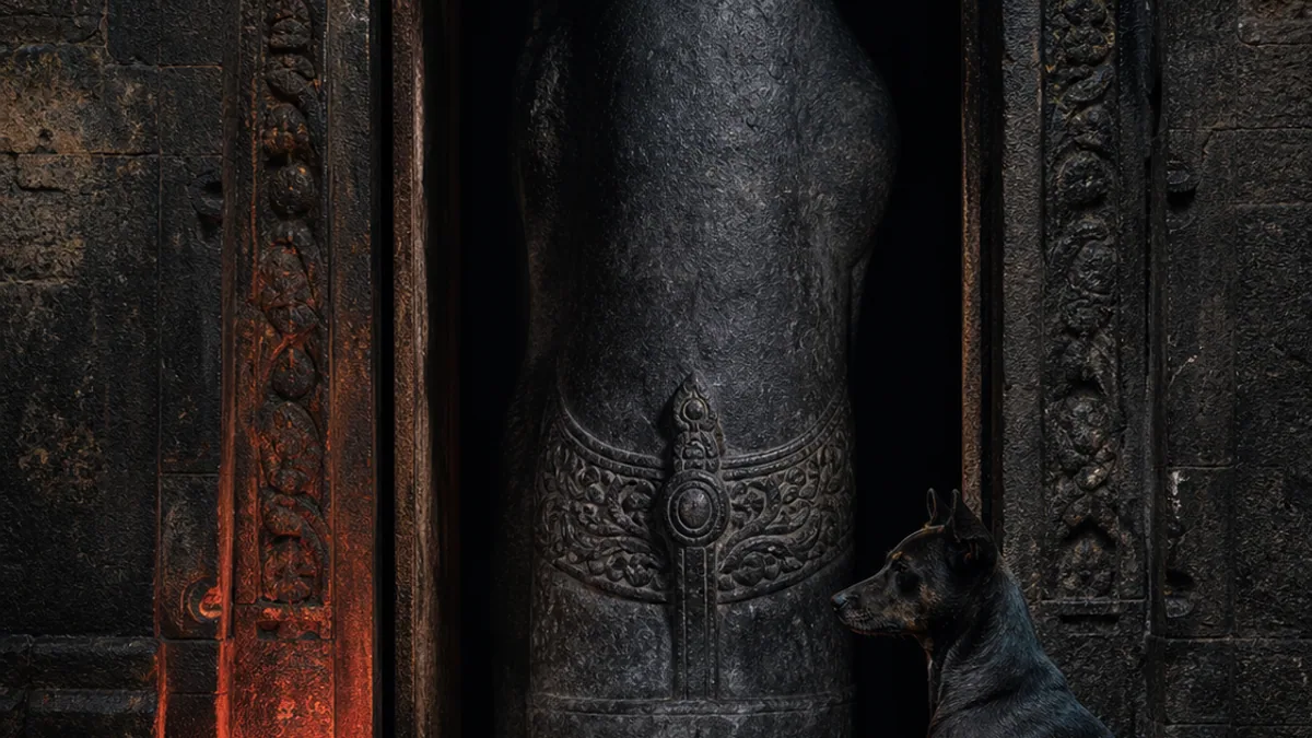 Bhairava at the Threshold, AI-generated design-stage artwork