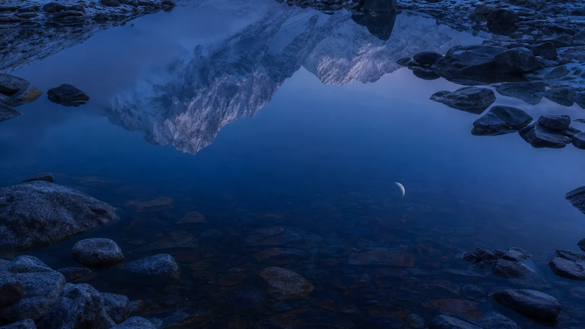 Blue Silence, detail crop